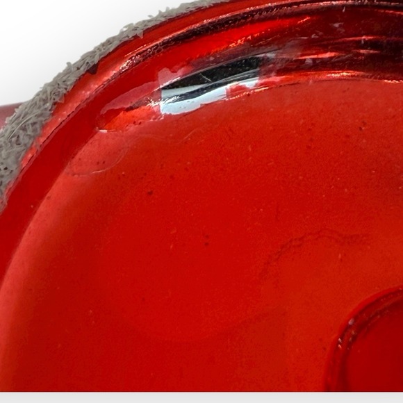 VTG Italian Glass Xmas Ornament Red Stocking Holly 5" Italy De Carlini Style - Picture 7 of 7